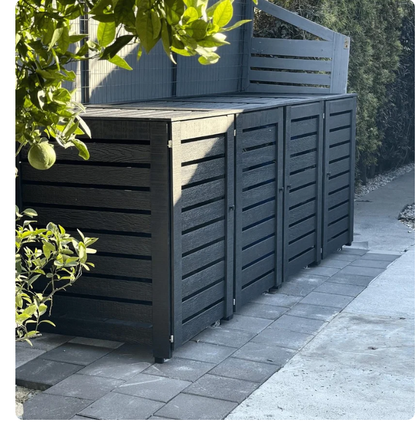 Heavy-Duty Outdoor Trash Can Enclosure – Waterproof Garbage Bin Storage Shed with UV-Resistant PVC Panels