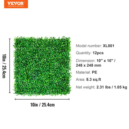 Artificial Boxwood Panels, 24 PCS 20"x20" Faux Boxwood Hedge Wall for Indoor & Outdoor Garden Fence, Backyard & Home Decor