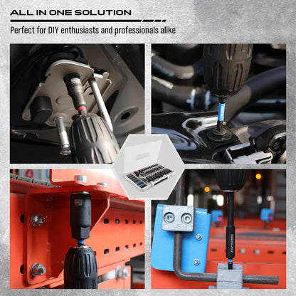 41/59/80-Piece Magnetic Impact Nut Driver Set – SAE & Metric Socket Bits with Adapters, Extensions & Tool Holder