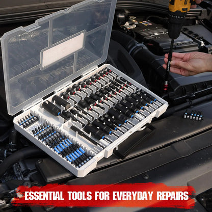 41/59/80-Piece Magnetic Impact Nut Driver Set – SAE & Metric Socket Bits with Adapters, Extensions & Tool Holder