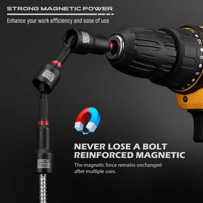 41/59/80-Piece Magnetic Impact Nut Driver Set – SAE & Metric Socket Bits with Adapters, Extensions & Tool Holder