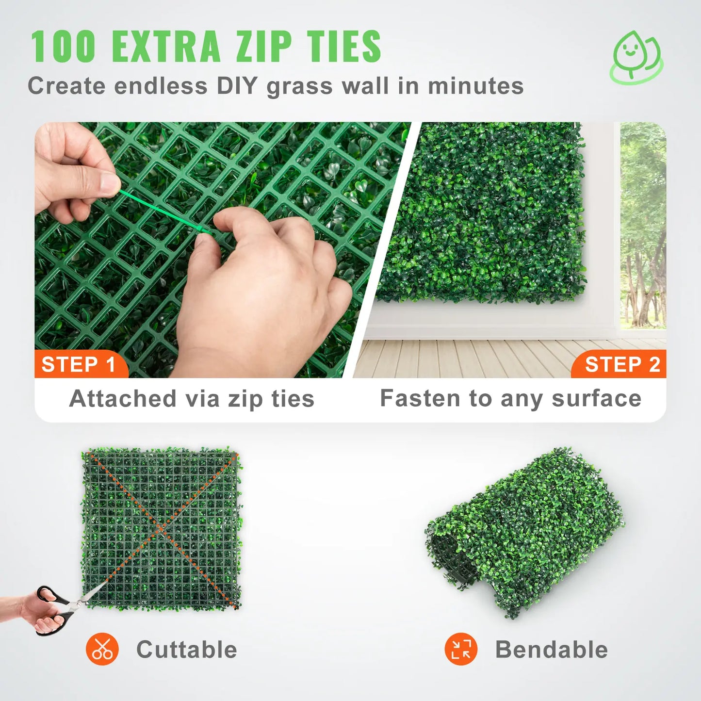 Artificial Boxwood Panels, 24 PCS 20"x20" Faux Boxwood Hedge Wall for Indoor & Outdoor Garden Fence, Backyard & Home Decor