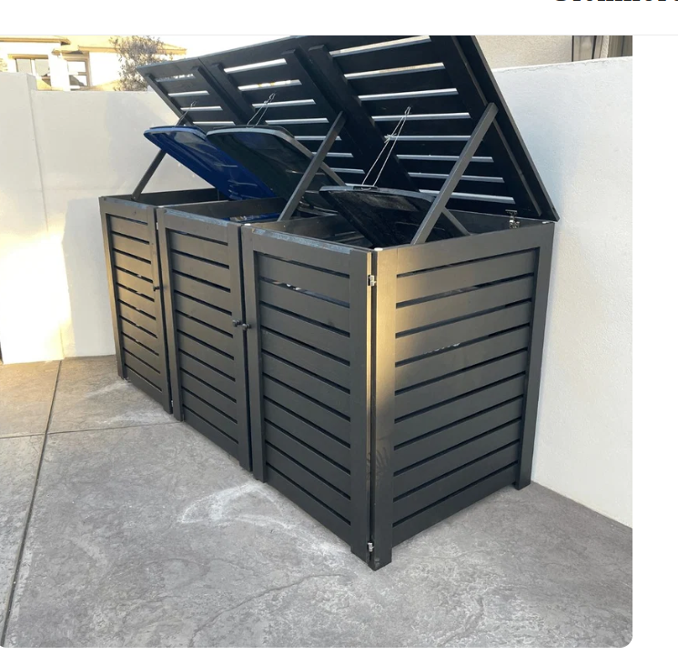 Heavy-Duty Outdoor Trash Can Enclosure – Waterproof Garbage Bin Storage Shed with UV-Resistant PVC Panels