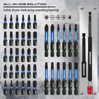 41/59/80-Piece Magnetic Impact Nut Driver Set – SAE & Metric Socket Bits with Adapters, Extensions & Tool Holder