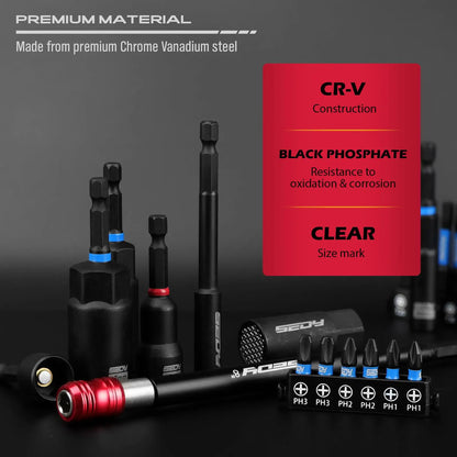 41/59/80-Piece Magnetic Impact Nut Driver Set – SAE & Metric Socket Bits with Adapters, Extensions & Tool Holder